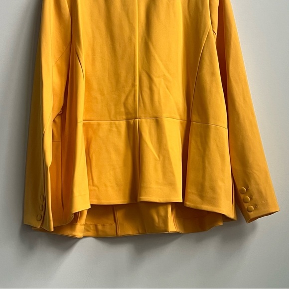 New ELOQUII Peplum Stretch Work Blazer Marigold Yellow Plus 26 Double Breasted - Picture 16 of 16